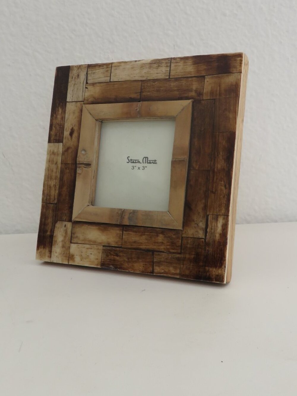 (#138) Stein mart wooden Glass picture frame 3x3" inches